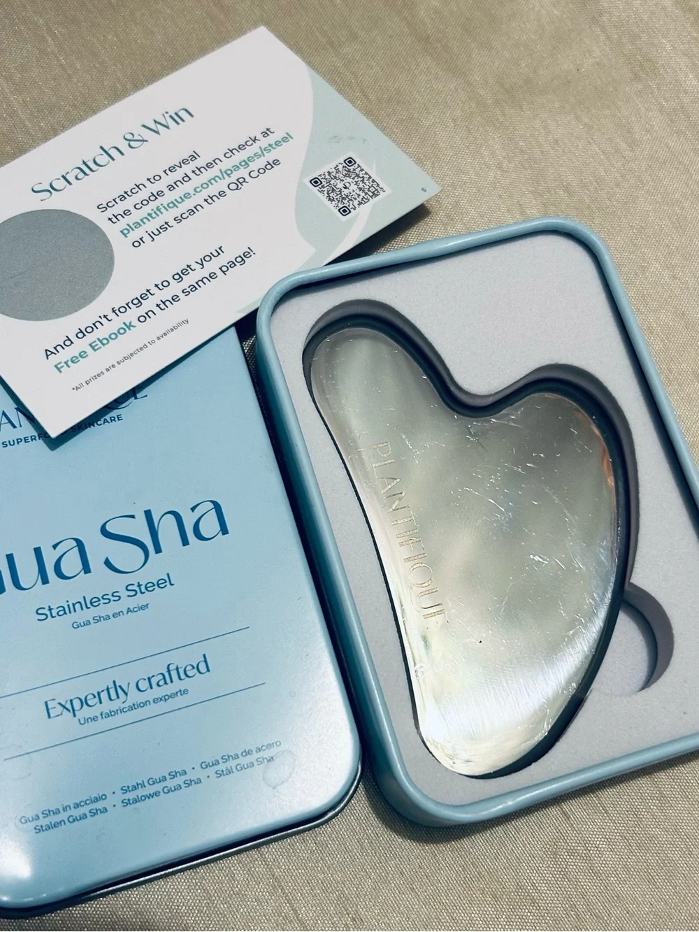 Plantifique Stainless Steel Gua Sha – Like New, In Tin.